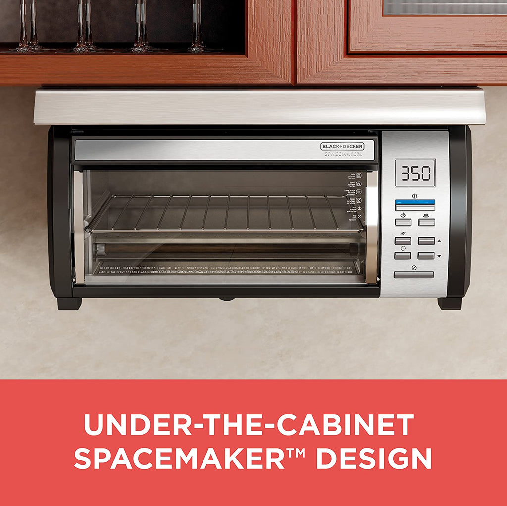 Under-Counter Toaster Oven with Digital Controls, Black/Stainless Steel, Fits 9-Inch Pizza or 4 Slices