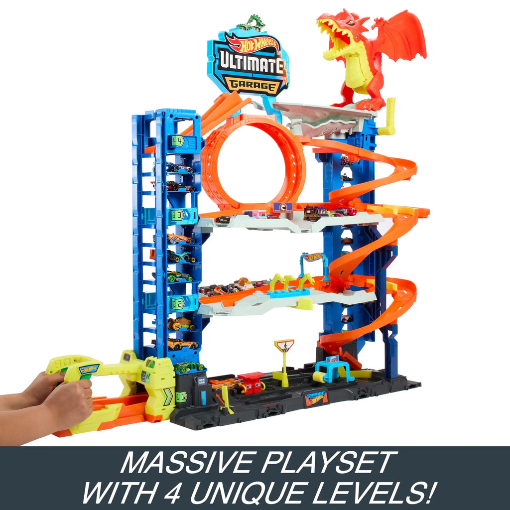 Ultimate Garage Playset with 2 Die-Cast Cars, Storage for 50+ Cars, Ages 4-8
