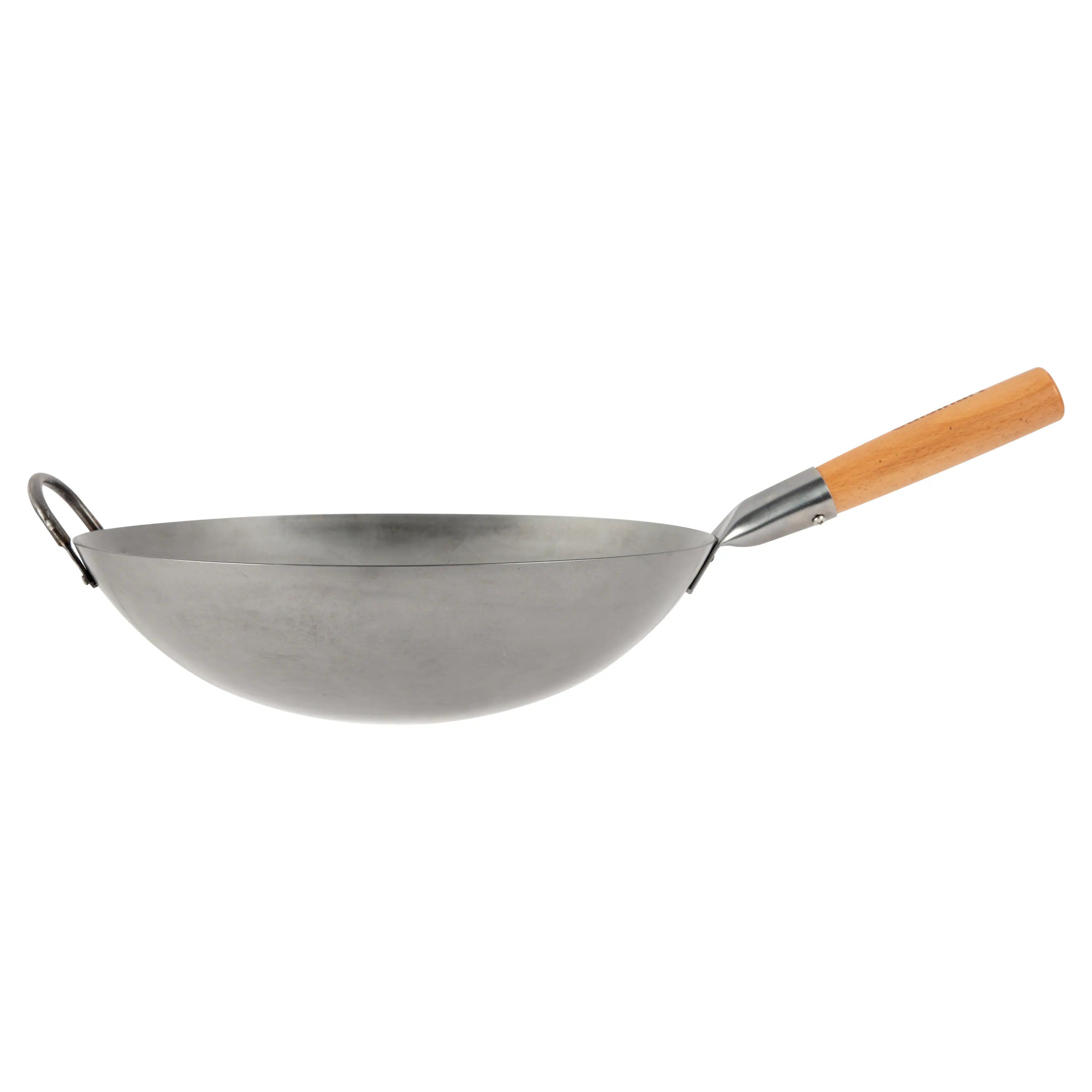 50,000 BTU Propane Outdoor Wok Station with Prep Table and 14-Inch Carbon Steel Wok, Black