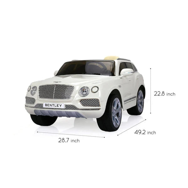 12V Licensed Bentley Bentayga Kids Ride On 1 Seater Car Rubber Tires Leather Seat With RC