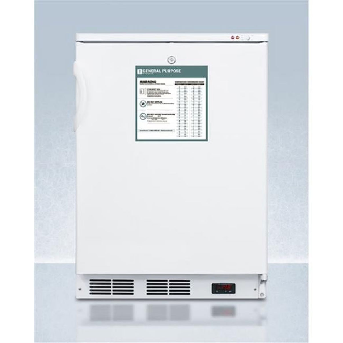 33.5 x 23.63 x 23.5 in. General Purpose Counter Height All-Freezer with Lock, White