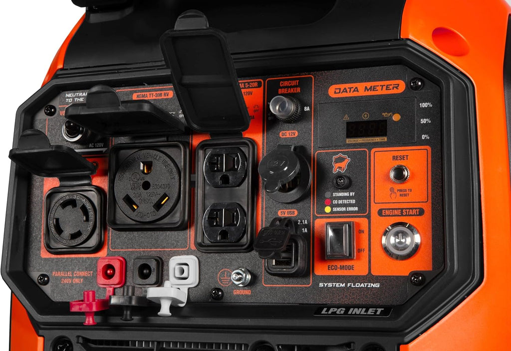 6800W Dual-Fuel Inverter Generator, RV-Ready, CO Detection