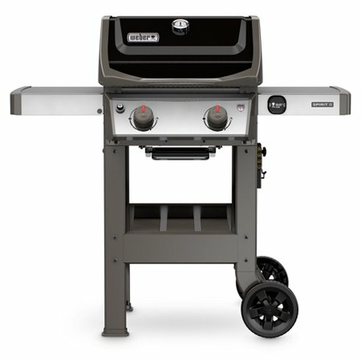 2-Burner Propane Gas Grill with 450 sq. in. Cooking Area, Porcelain-Enameled Cast Iron Grates, Black