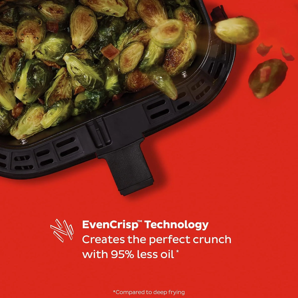 6-Qt. Clear-View Air Fryer, 6-in-1 Functions, Custom Programs, Black