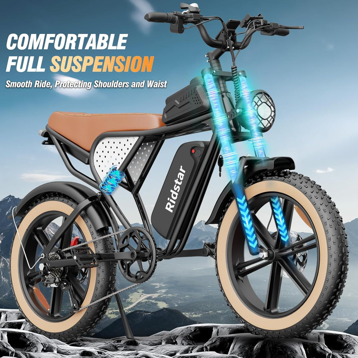 2000W Electric Bike with 37 MPH Top Speed and 20-Inch Fat Tires