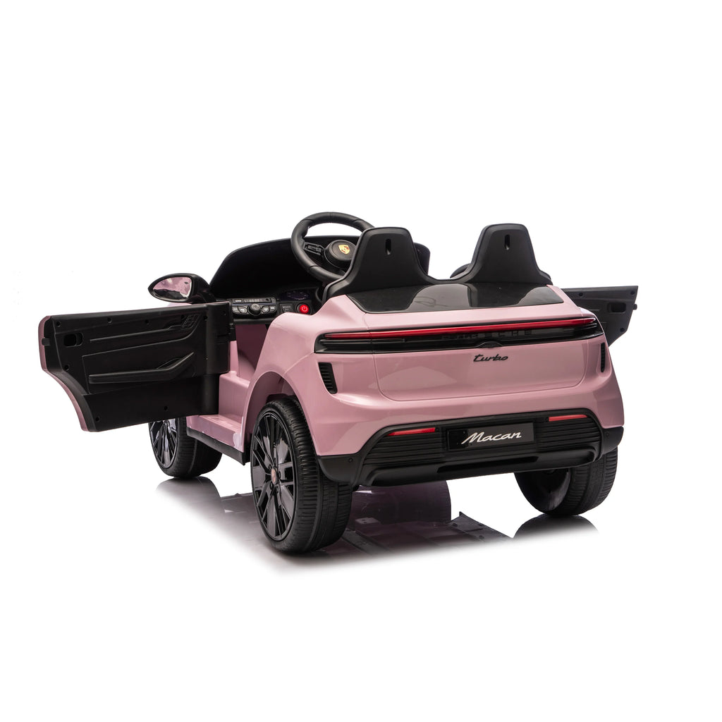 Licensed 24V Porsche Macan Turbo EV Kids Ride On One Seater cars, Rubber Tires, Leather Seat, with RC