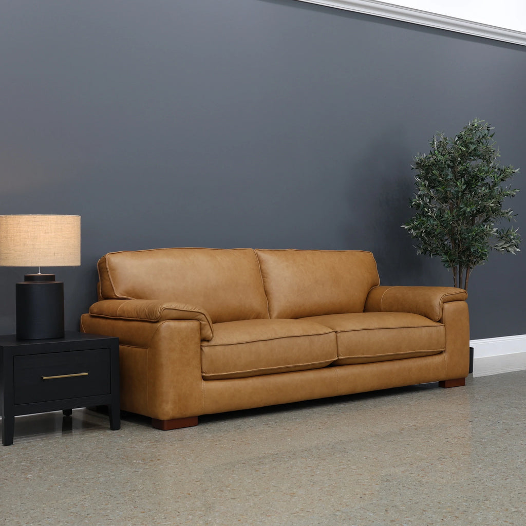 Rostrevor 3 Seater Sofa Tan Leather