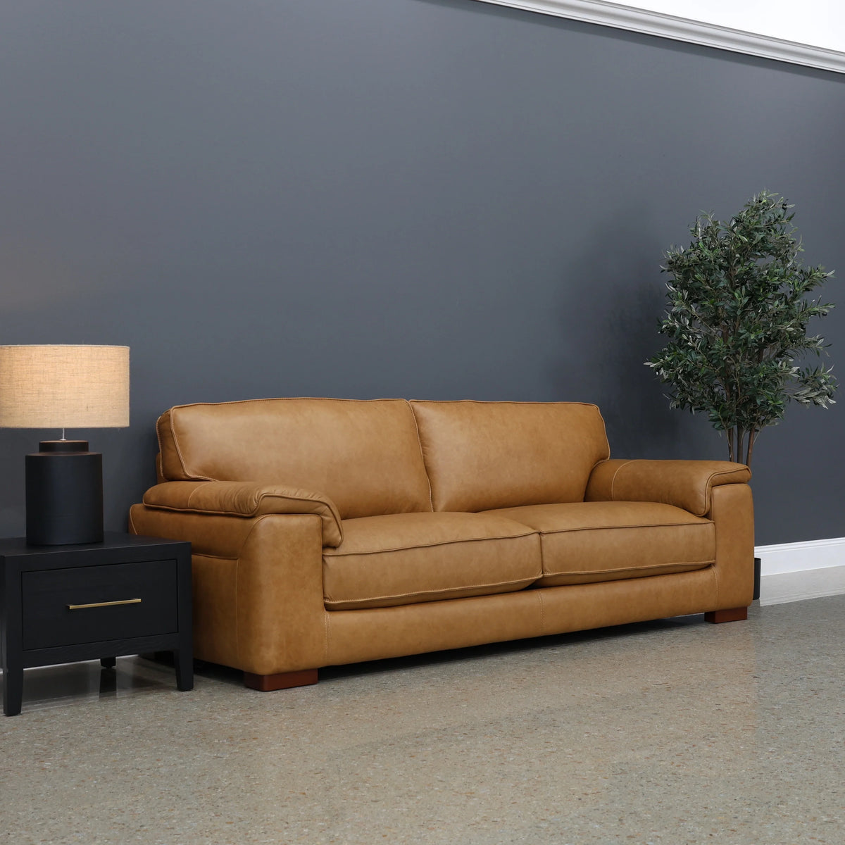 Rostrevor 3 Seater Sofa Tan Leather