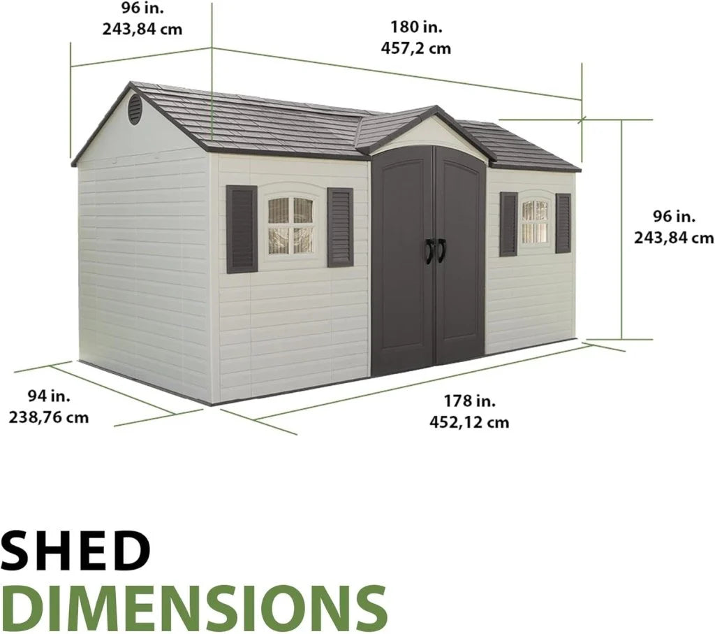 8 x 15-Foot Outdoor Storage Shed, Desert Sand