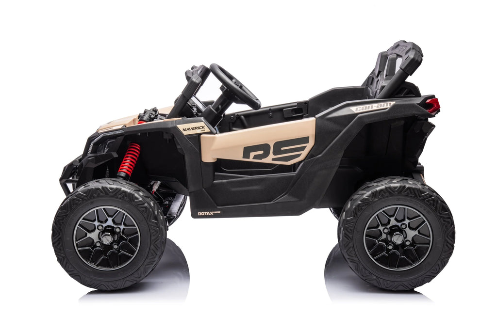 Licensed 24V Can Am Maverick Kids Ride On One Seater UTV, Rubber Tires, Leather Seat with RC