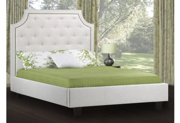 R198 Deep Button Tufted Upholstered Platform Bed Made in Canada