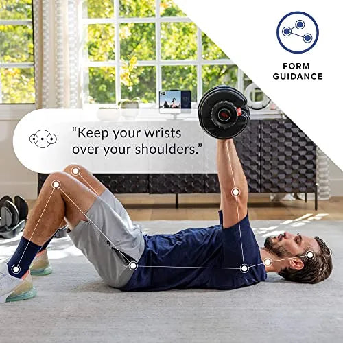 Pair of Adjustable Dumbbells, 5-52.5 Lbs., Space-Saving Home Gym Equipment
