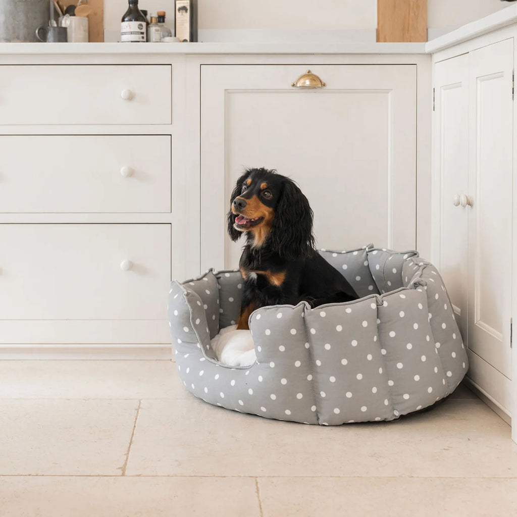 High Wall Bed For Dogs in Spots & Stripes