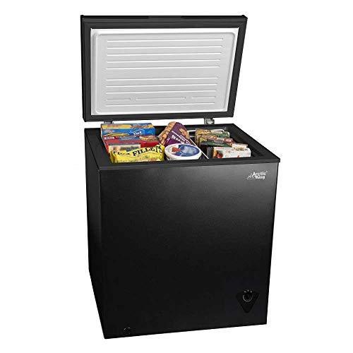 5 Cu. Ft. Compact Chest Freezer with Removable Basket, Black