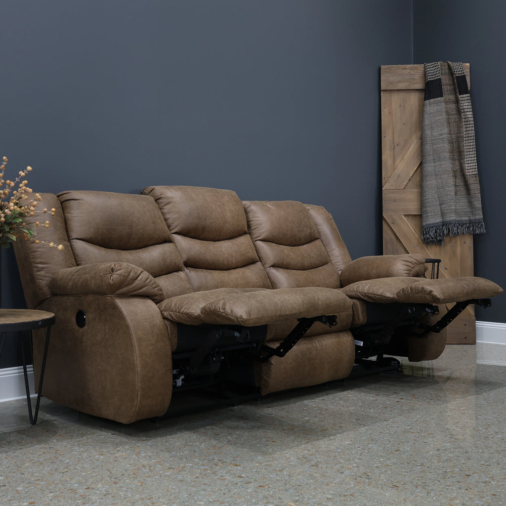Werribee Electric Reclining Sofa Tan