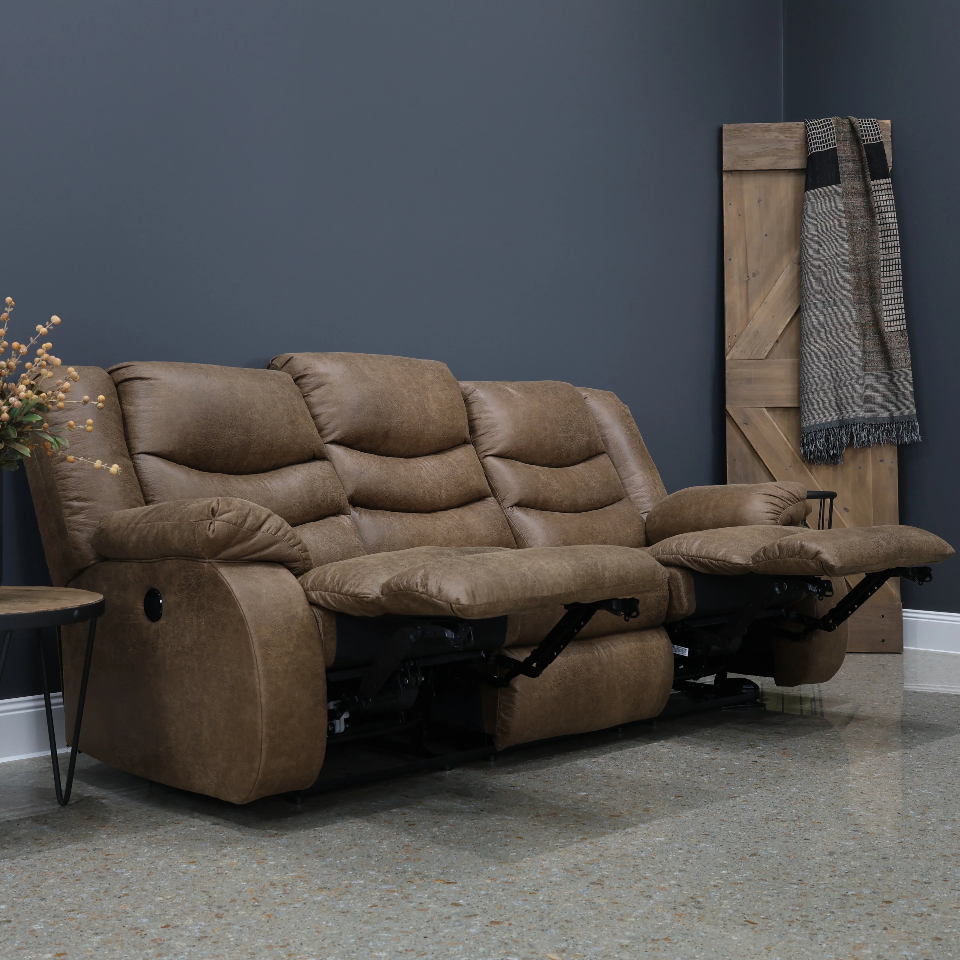 Werribee Electric Reclining Sofa Tan
