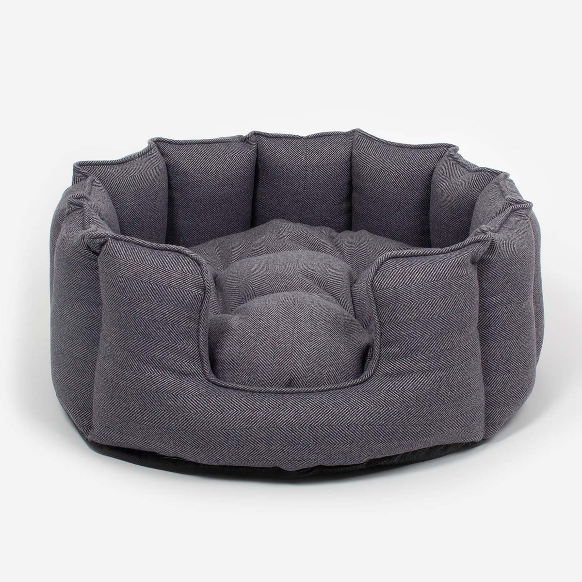 High Wall Bed For Dogs in Herringbone Tweed