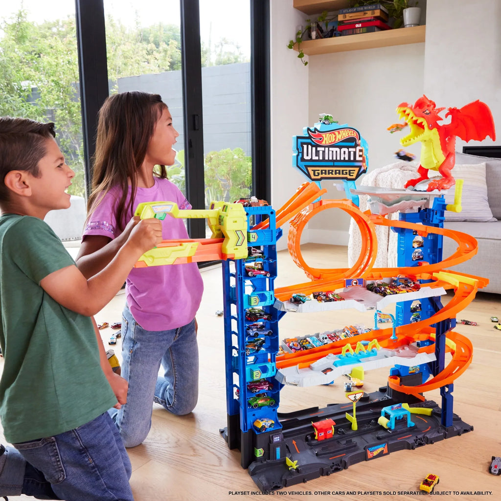 Ultimate Garage Playset with 2 Die-Cast Cars, Storage for 50+ Cars, Ages 4-8