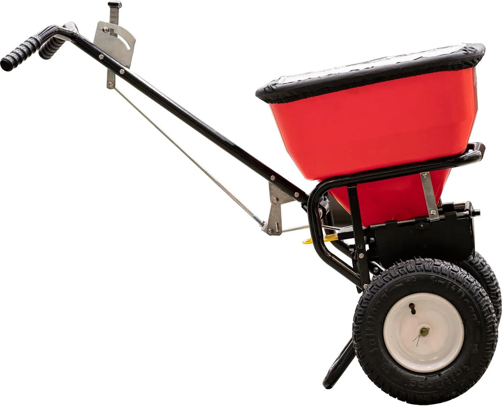 100-Lb. Walk-Behind Push Spreader for Salt, Ice Melt and Snow Melt with Grate and Cover