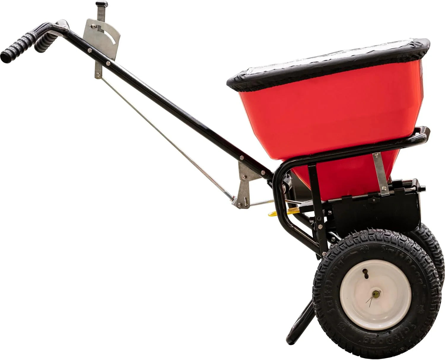 100-Lb. Walk-Behind Push Spreader for Salt, Ice Melt and Snow Melt with Grate and Cover