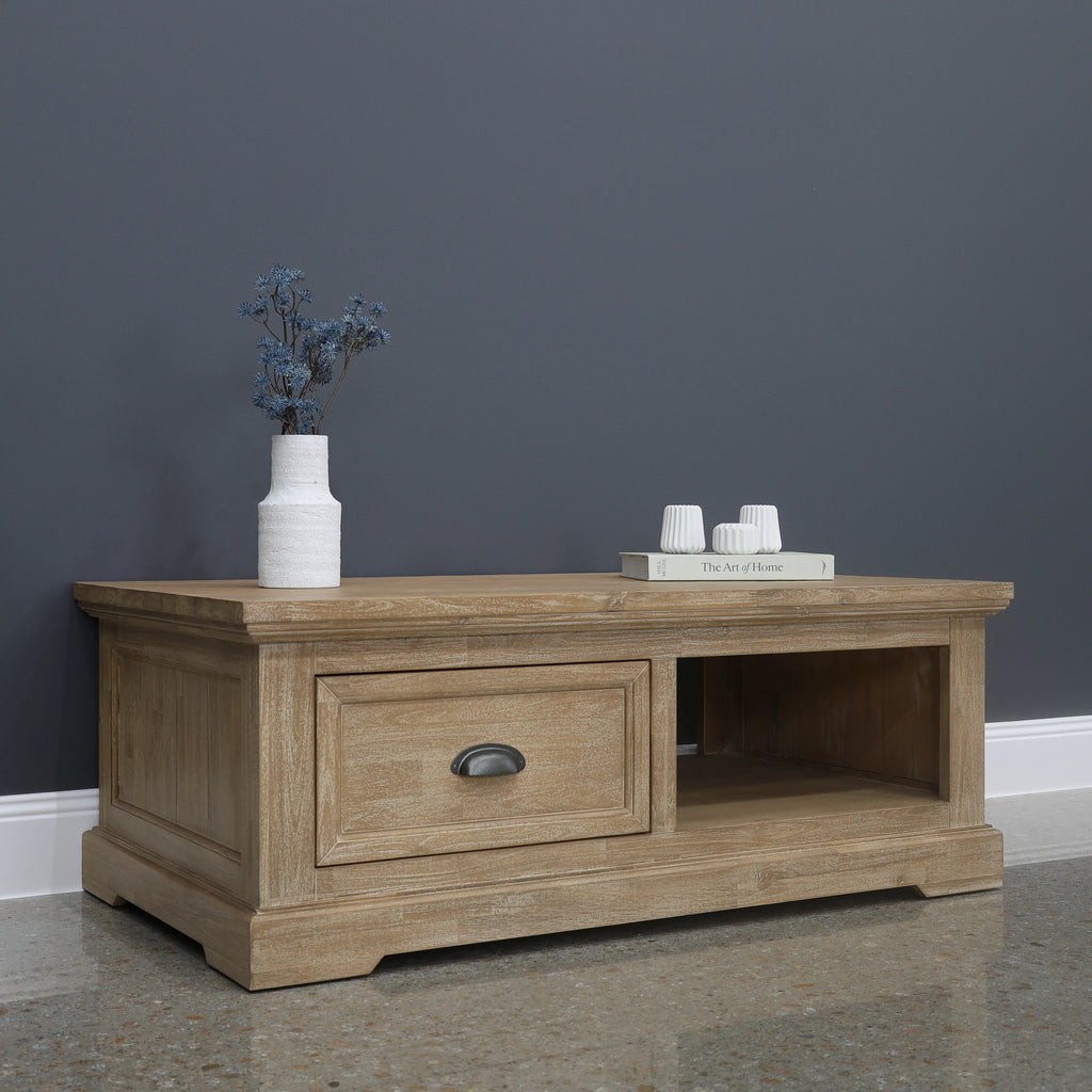 Provedore Natural Coffee Table w/ 1 Drawer