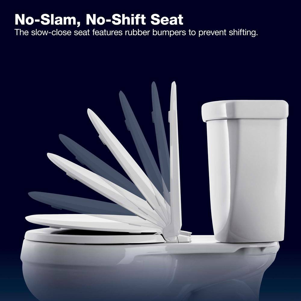 Extra-Tall 2-Piece Elongated Toilet, 1.28 GPF Single Flush, White, Seat Included