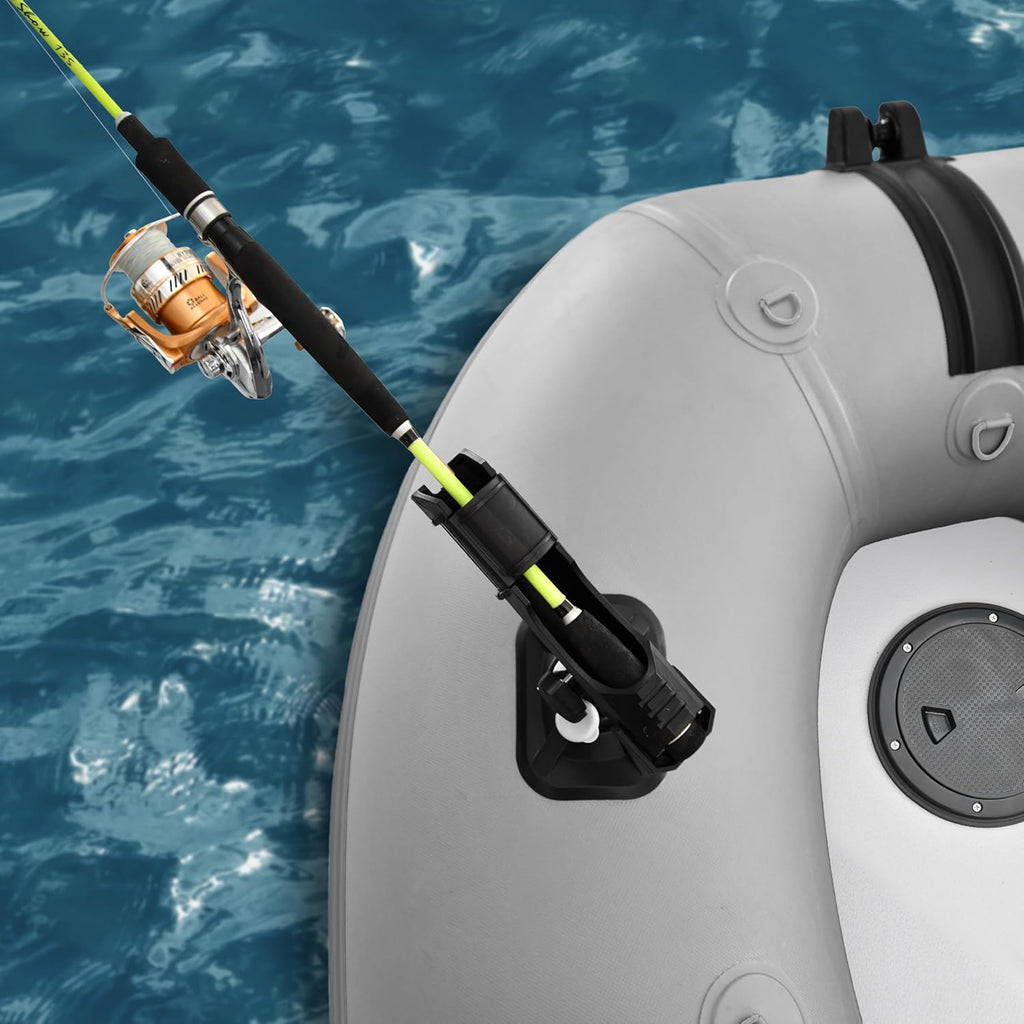 Multi-Person Inflatable Fishing Boat with Aluminum Floor, Oars and Rod Holders