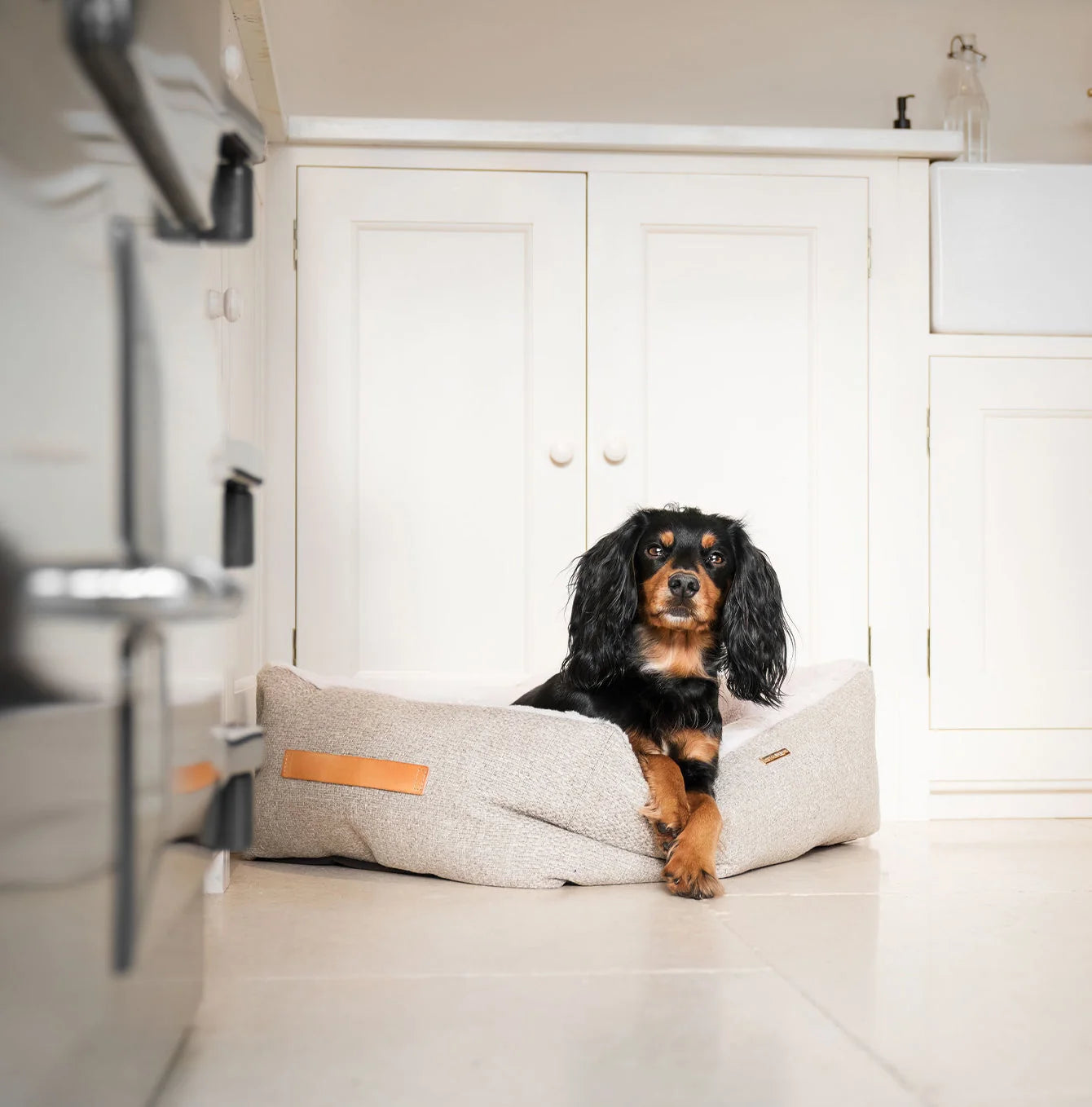 Box Bed in Pebble