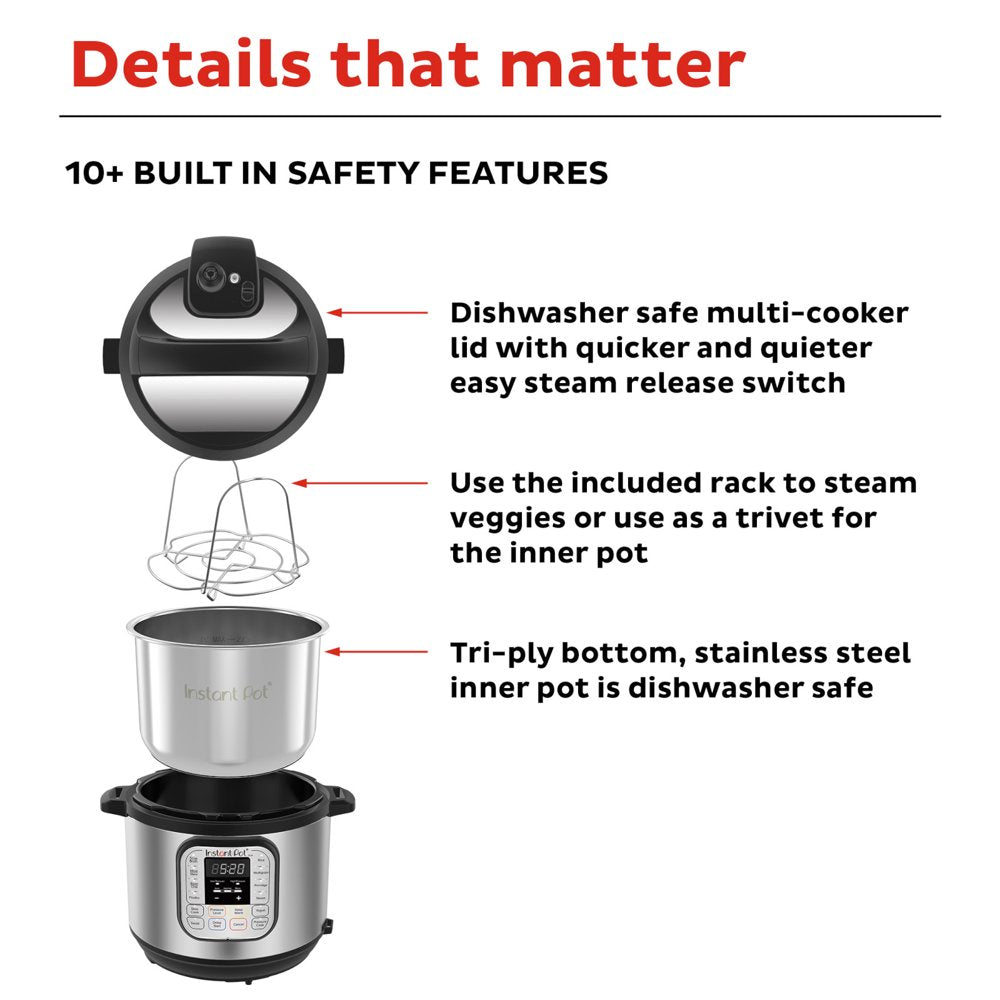 6-Quart 7-in-1 Electric Pressure Cooker with Easy-Release Steam Switch
