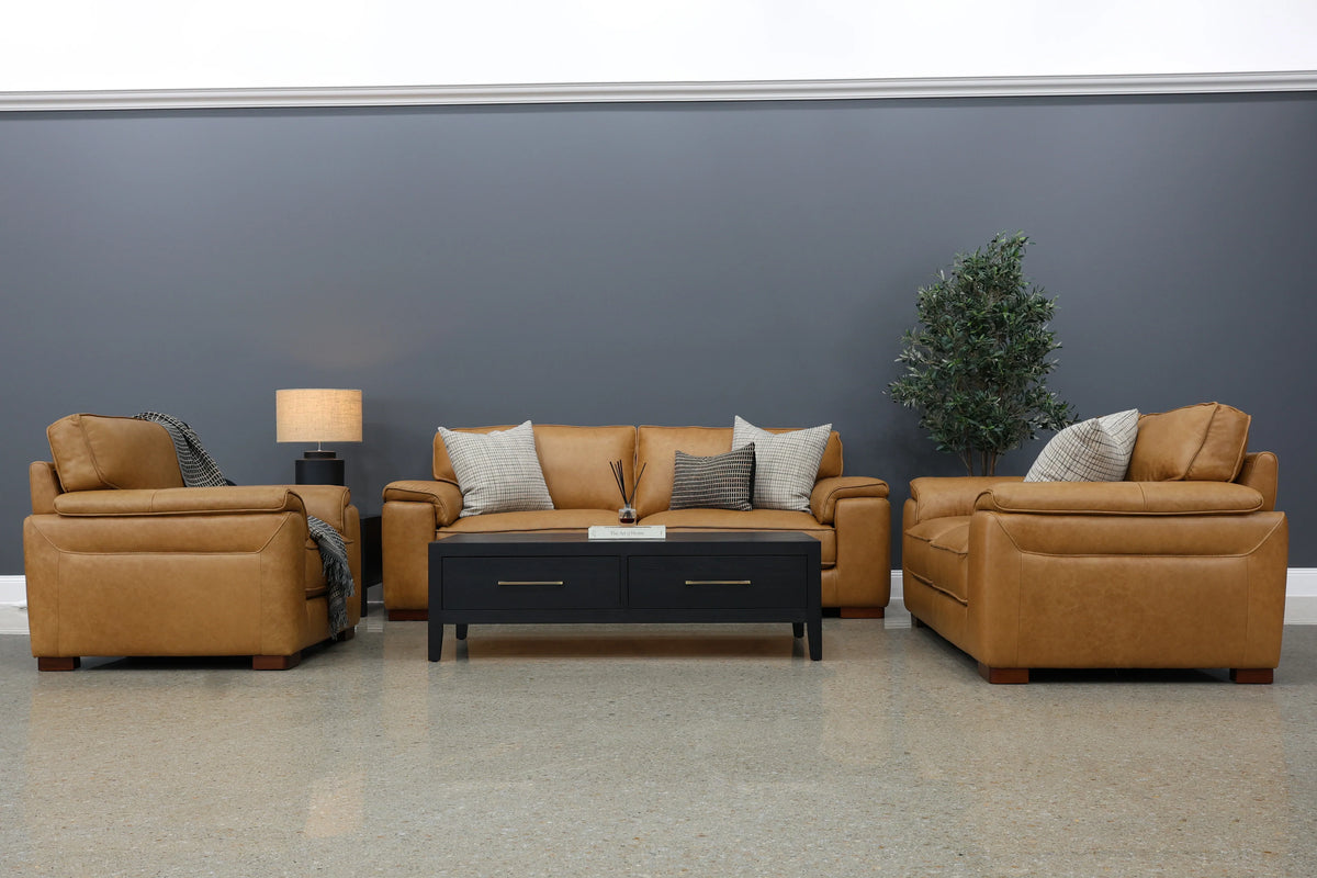 Rostrevor 3 Seater Sofa Tan Leather