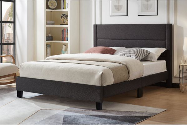 T2175GF Grey Linen Channel Tufted Platform Bed