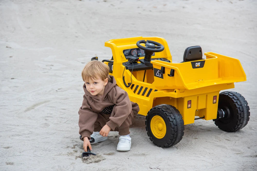 2026 CAT Dump Truck 12V Kids Ride On with Remote Control, Working Shovel & Realistic Construction Sounds With RC