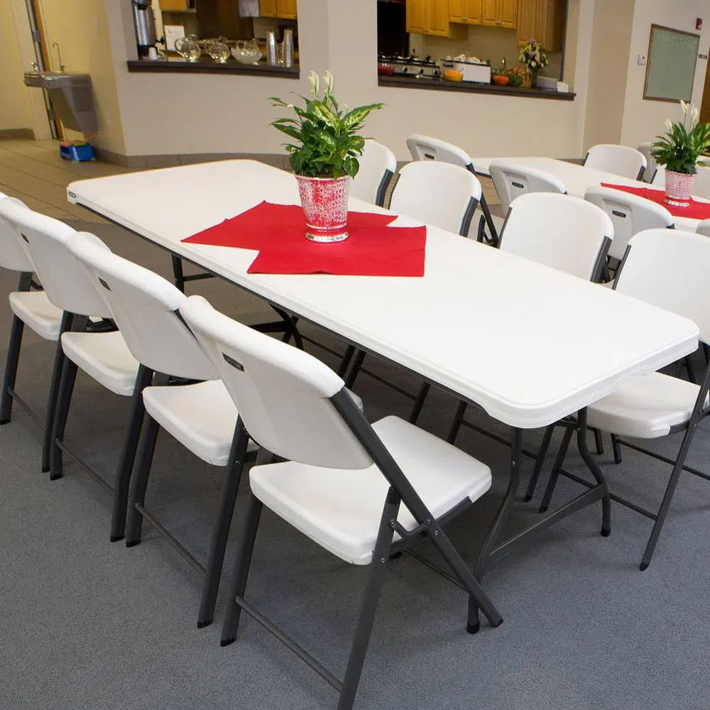 4-Pack Commercial Stacking 8-Ft. Folding Tables, White