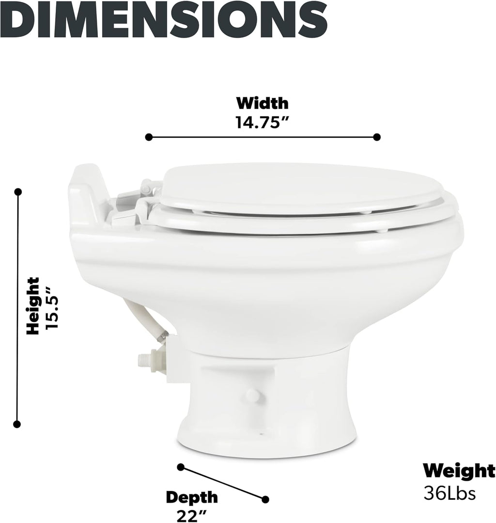 Standard-Height RV Toilet, White