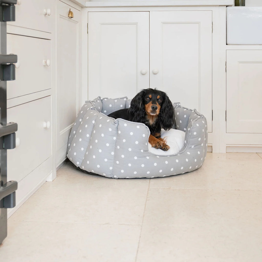 High Wall Bed For Dogs in Spots & Stripes