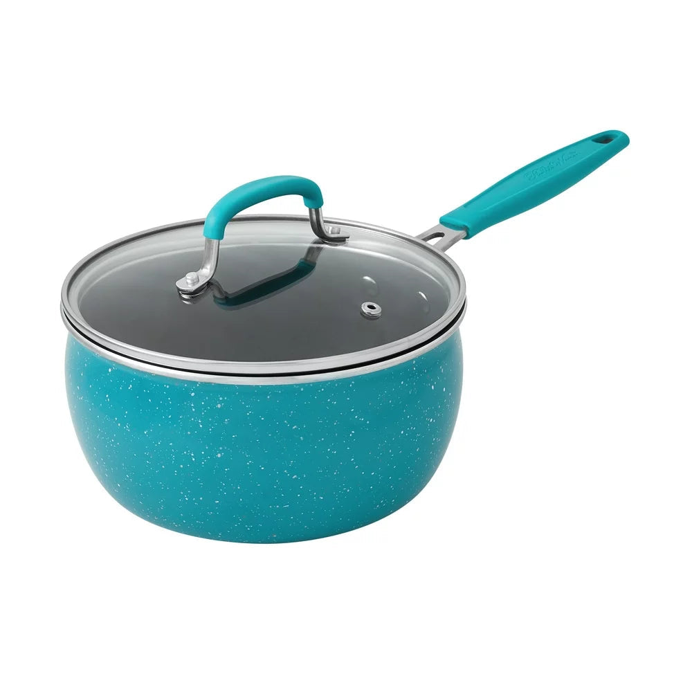 38-Piece Cookware Set with Floral Design, Teal
