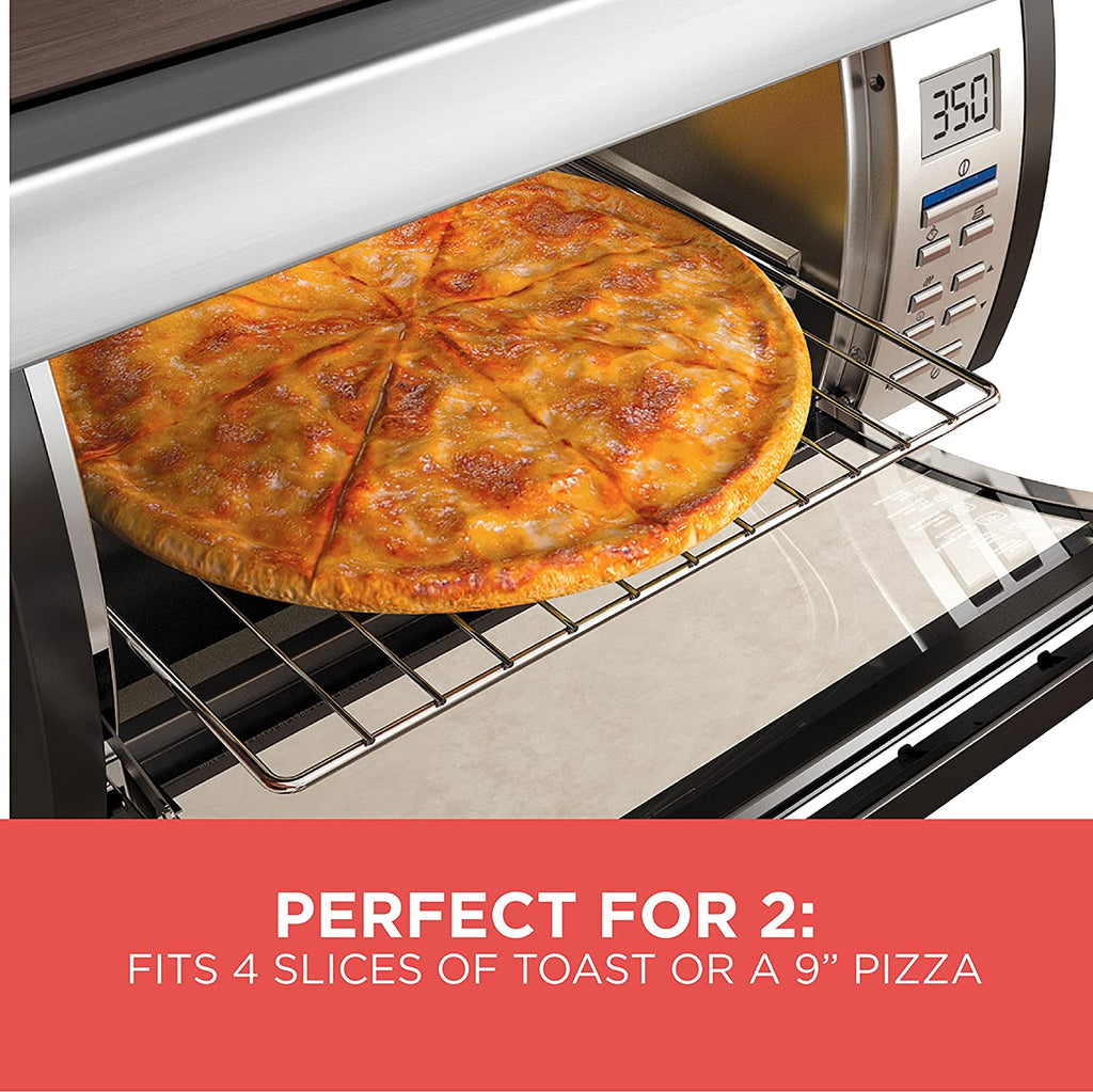 Under-Counter Toaster Oven with Digital Controls, Black/Stainless Steel, Fits 9-Inch Pizza or 4 Slices