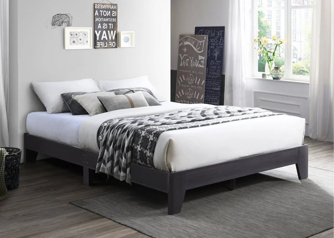 IF 5345 Espresso Wood Low Profile Platform Bed