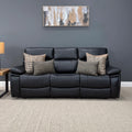 Parkes 3 Seater Electric Sofa Black Leather