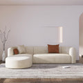 Mellow Modern Tight Curved Back Velvet Sofa, 3 Seater, Cream