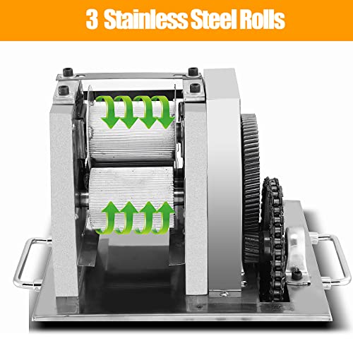 110V 800W Electric Sugar Cane Juicer Machine with 3-Roller Stainless Steel Press