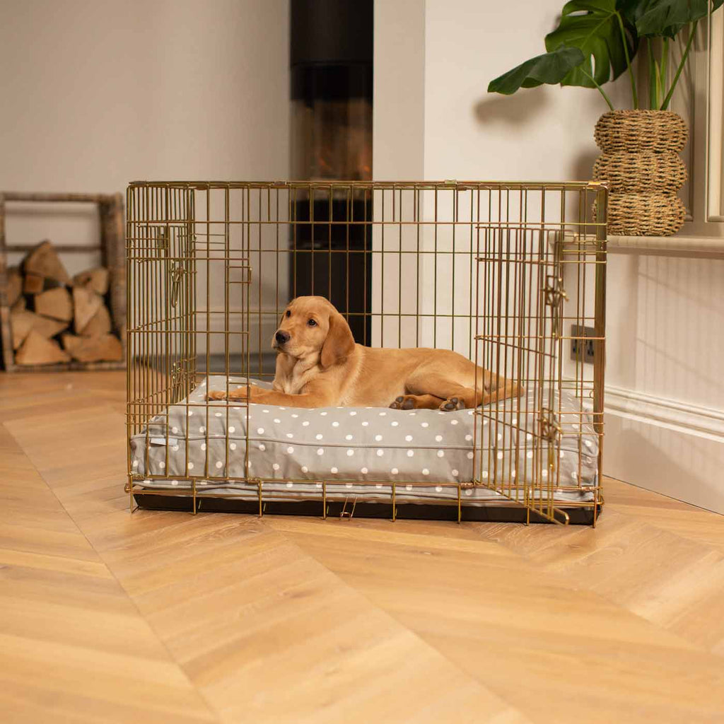 Dog Cushion in Grey Spot