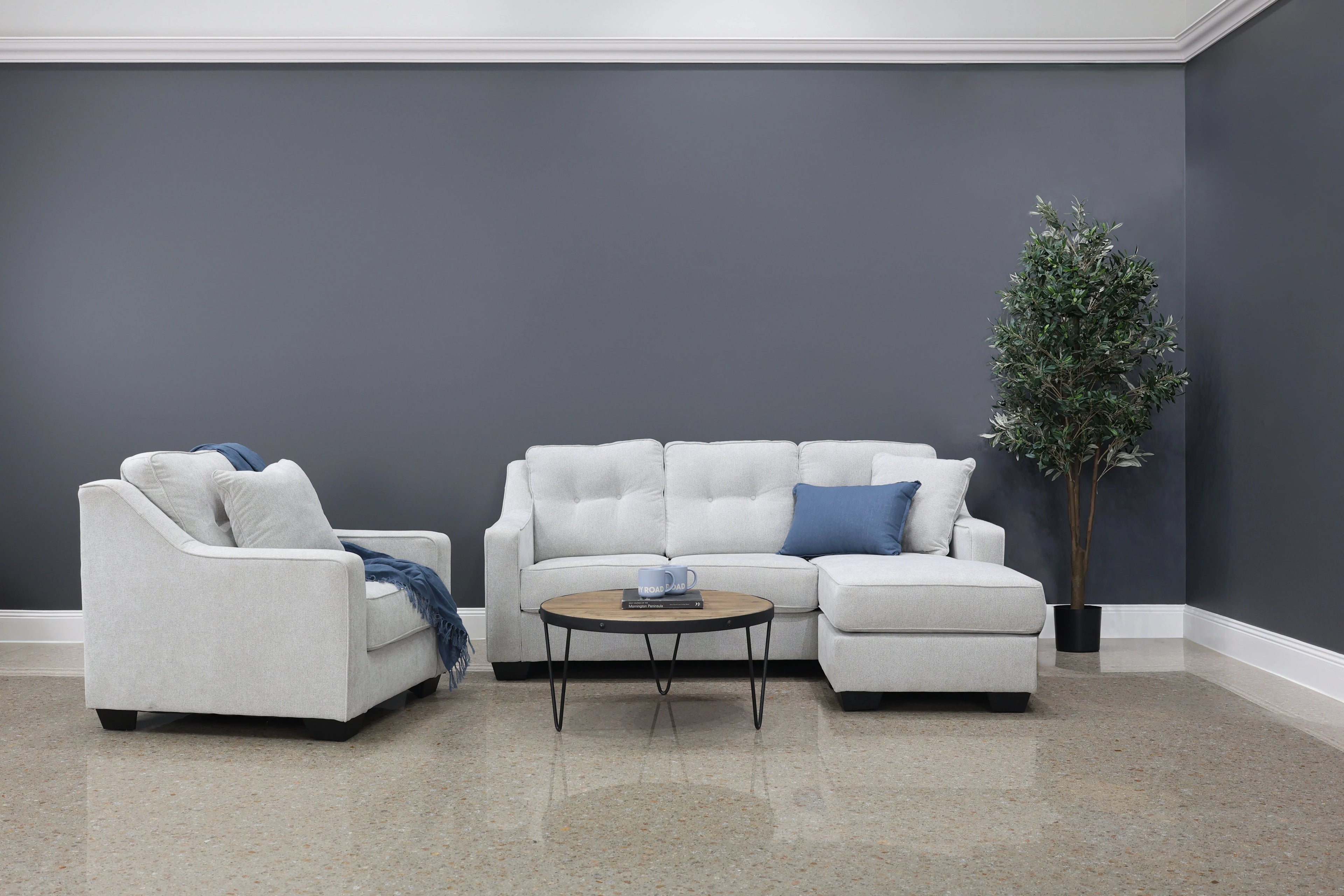 Victoria Sofa Chaise Light Grey