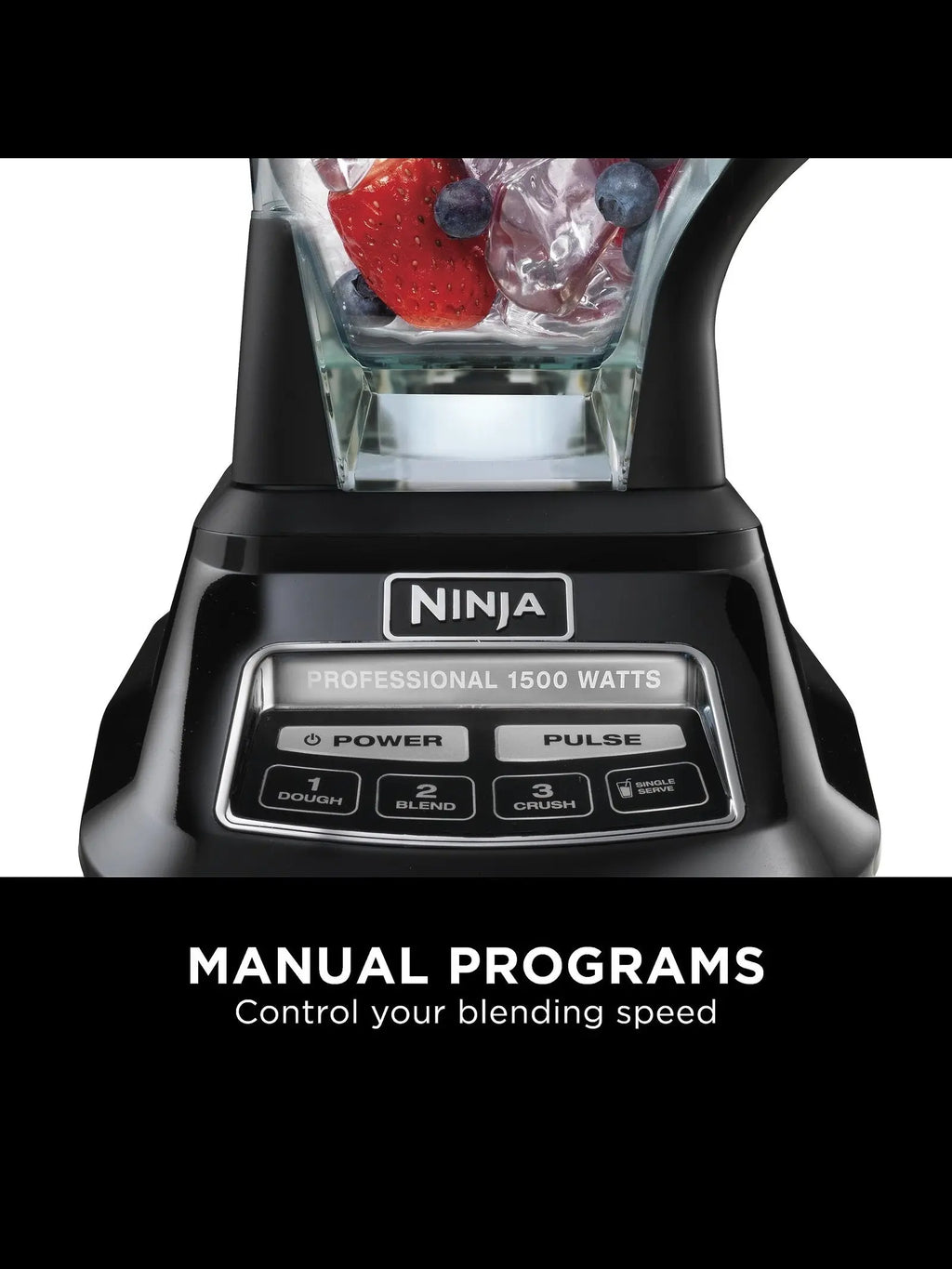 1500W 4-in-1 Kitchen Blender and Food Processor System with 72 oz. Pitcher, 64 oz. Bowl and 2 To-Go Cups, Black