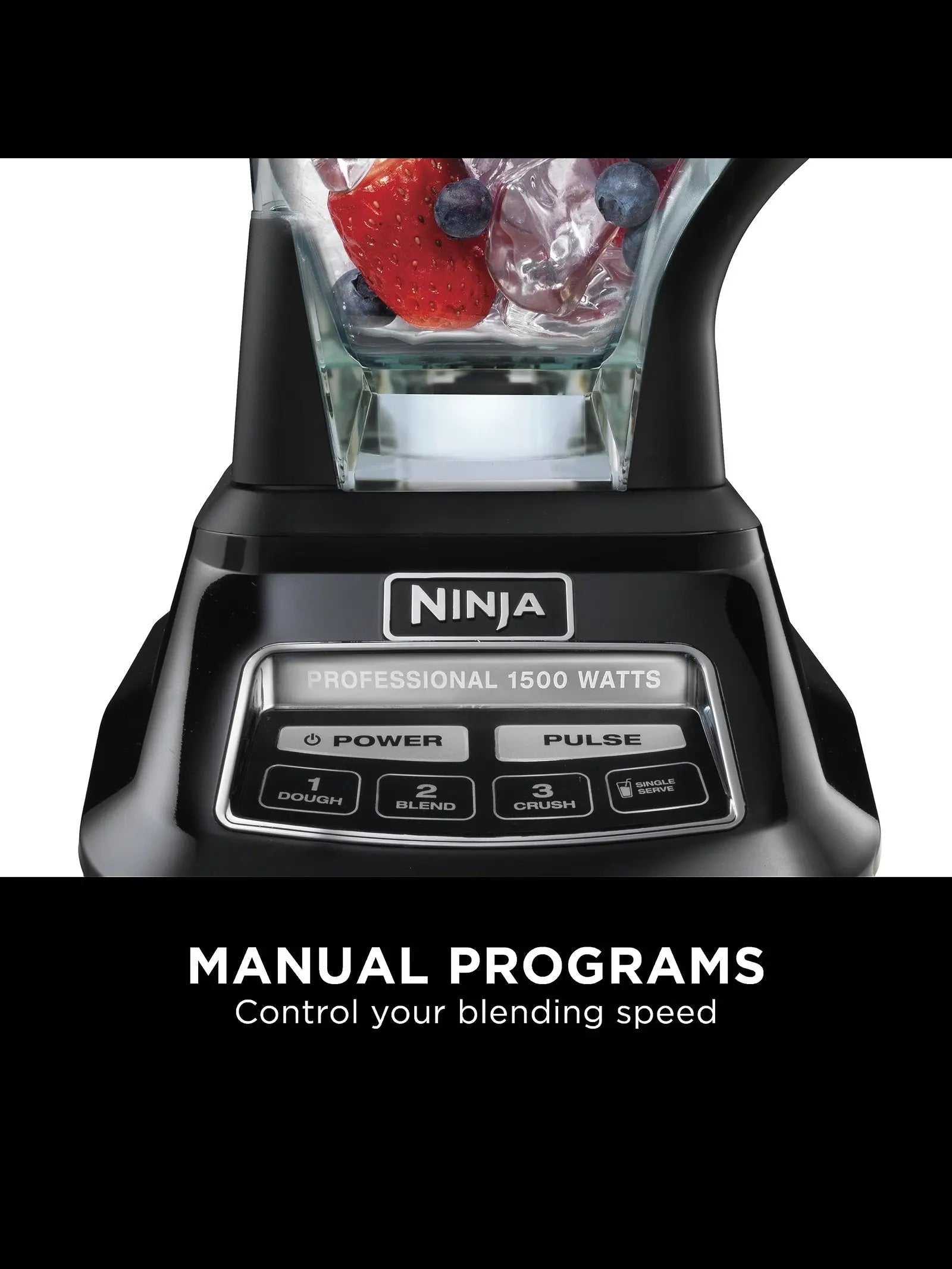 1500W 4-in-1 Kitchen Blender and Food Processor System with 72 oz. Pitcher, 64 oz. Bowl and 2 To-Go Cups, Black