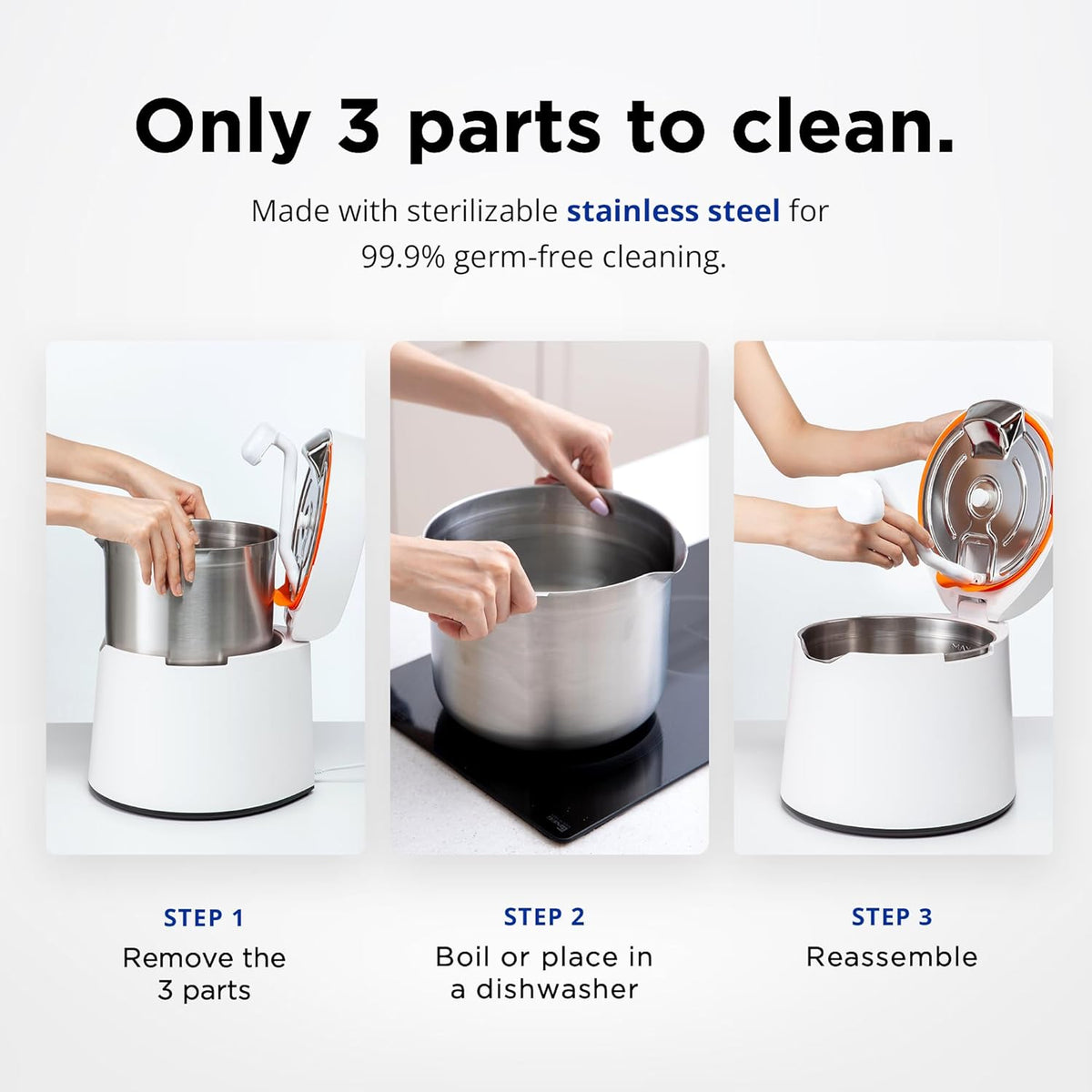 1-Gallon/4L Stainless Steel Filter-Free Quiet Humidifier