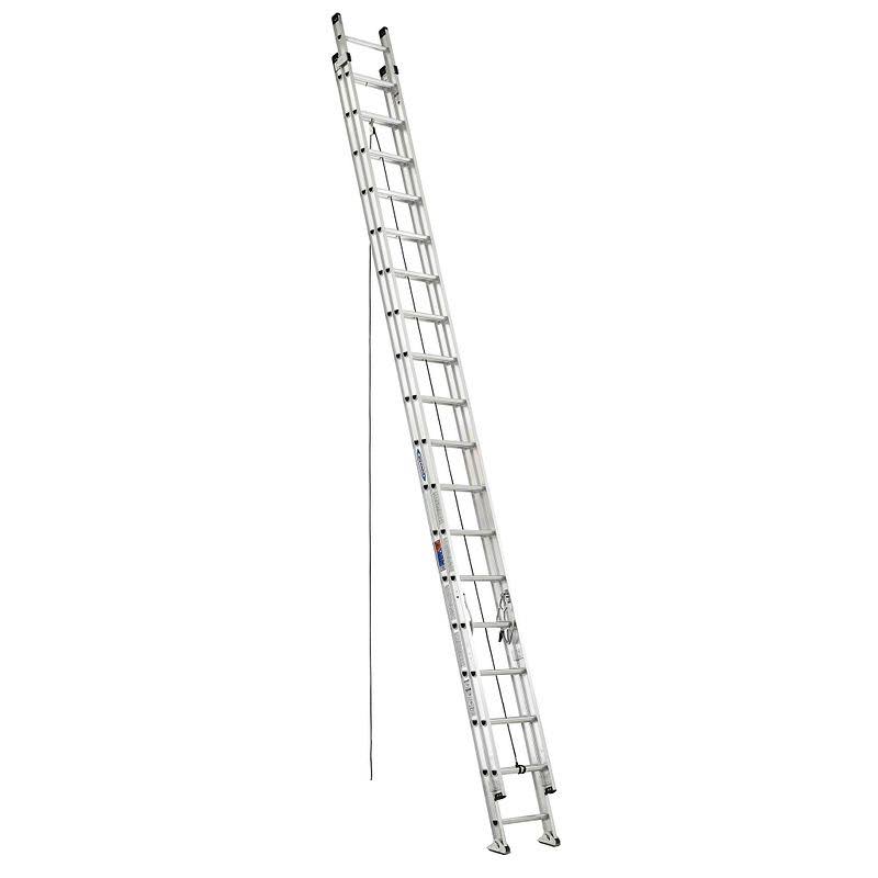 36-Foot Aluminum Extension Ladder, 300-Lb. Capacity, Heavy-Duty I-Beam Rails