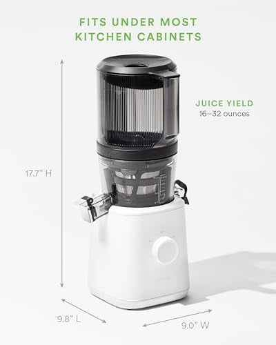 Self-Feeding Cold Press Masticating Juicer with Wide-Mouth Hopper, Easy Cleanup and Assembly