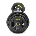 ZIVA RPU Studio Barbell Adjustable Weight Set - 6 High Grade RPU Coated Grip Plates (2 x 2.5lb, 2 x 5lb, 2 x 10lb) 1.18" D Steel Chrome Bar (55L x