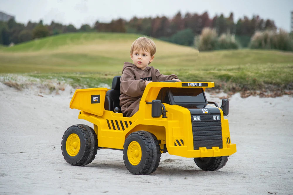 2026 CAT Dump Truck 12V Kids Ride On with Remote Control, Working Shovel & Realistic Construction Sounds With RC